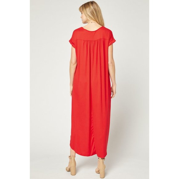 Entro Maxi Dress, Tangerine - Picture 4 of 6